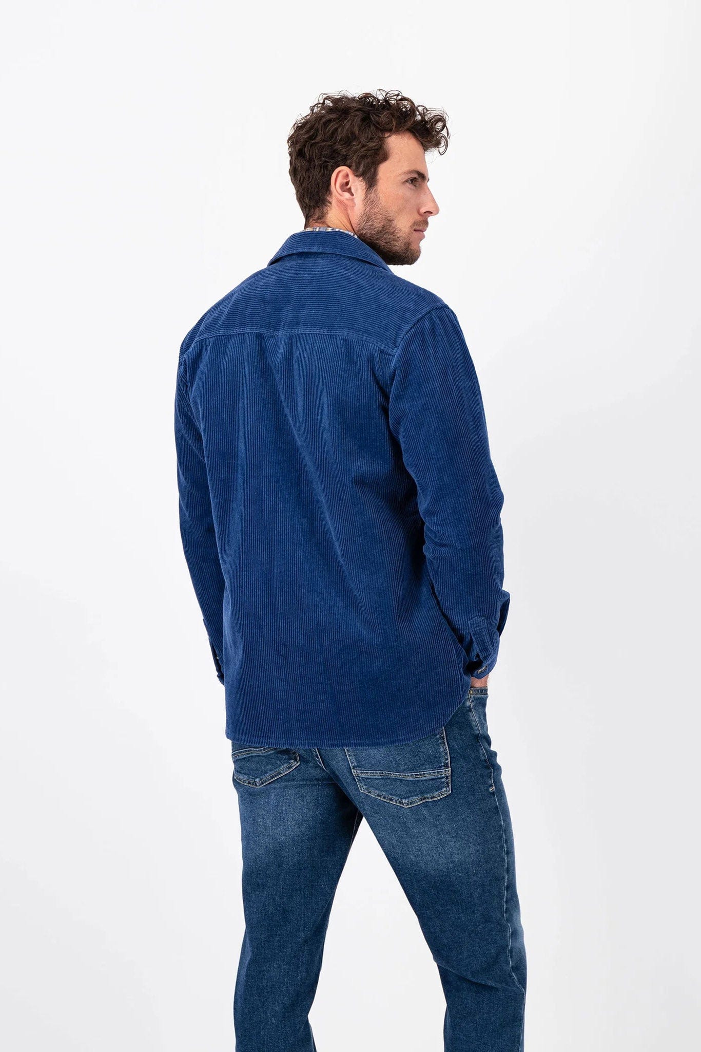 Fynch Hatton Corduroy Cotton Overshirt - Wave
