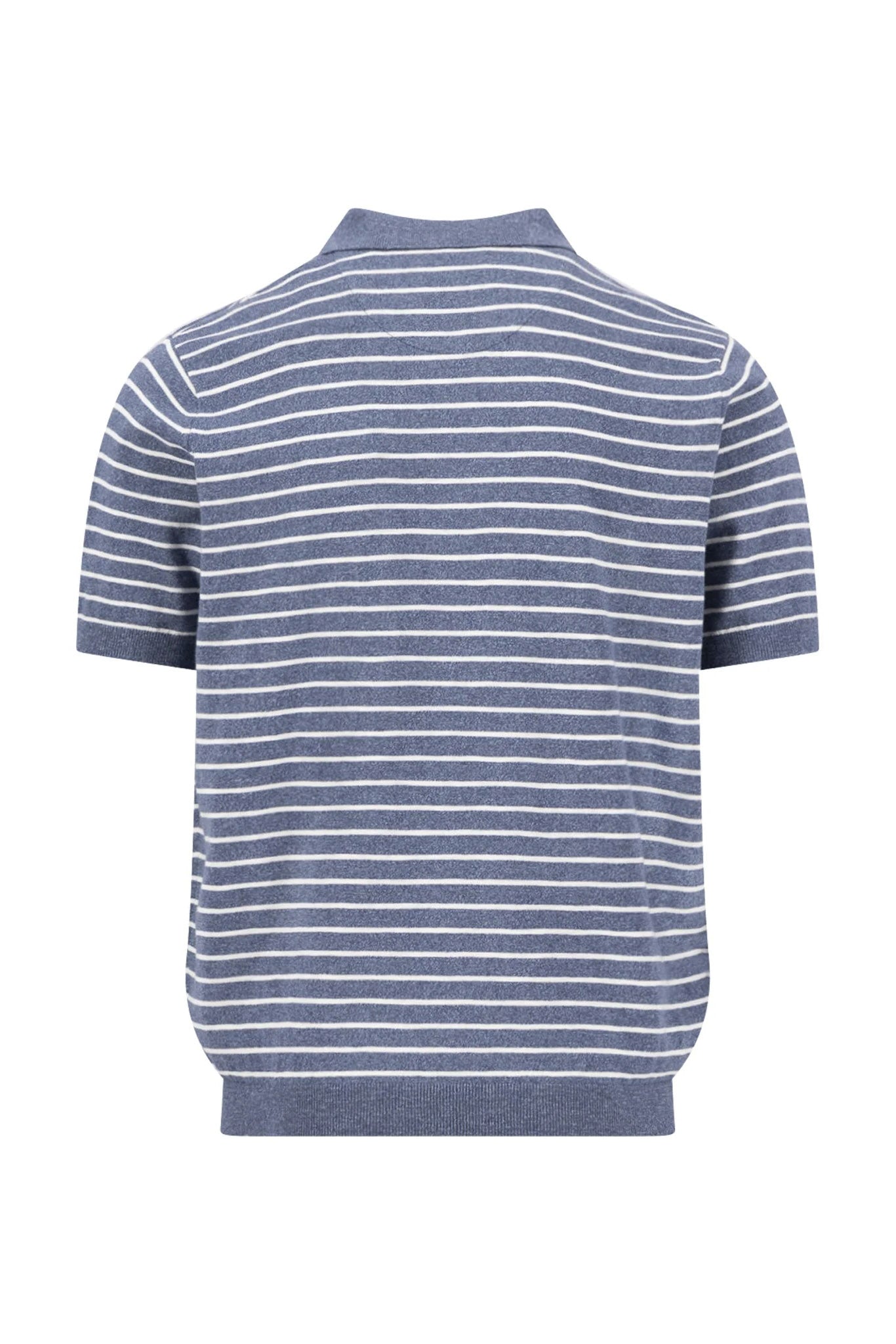 Fynch Hatton Cotton/Linen Stripe Polo - Horizon