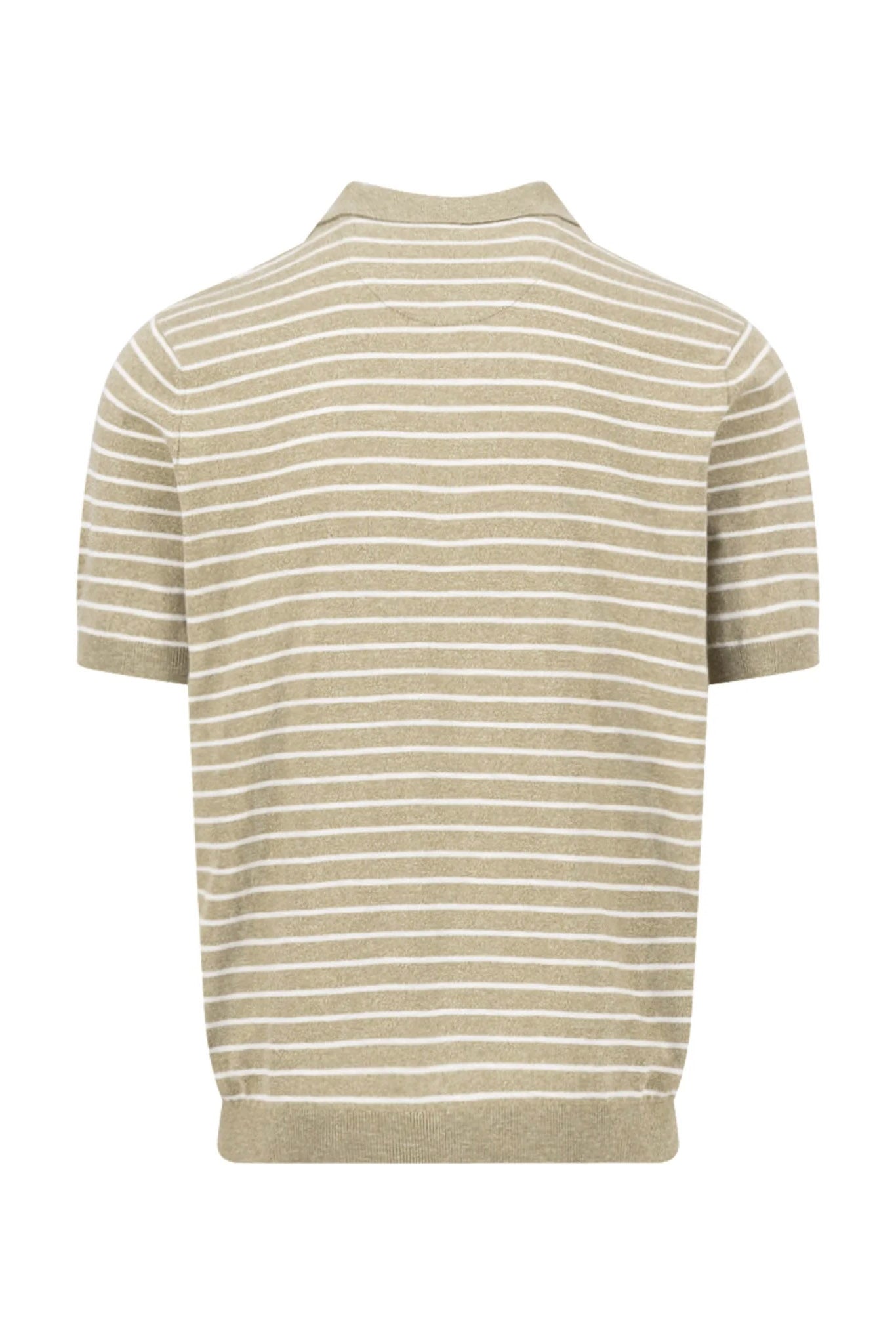 Fynch Hatton Cotton/Linen Stripe Polo - Pistachio