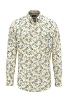 Fynch Hatton Cotton Slub Floral Shirt - Pale Yellow