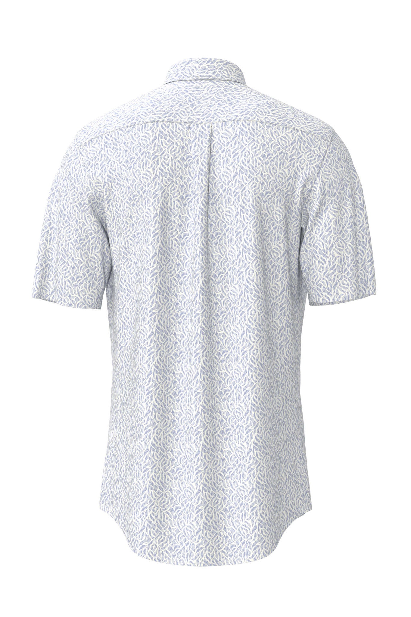 Fynch Hatton Cotton Slub Print Short Sleeve Shirt - New Breeze