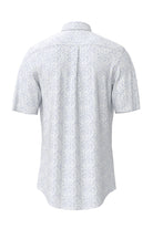 Fynch Hatton Cotton Slub Print Short Sleeve Shirt - New Breeze