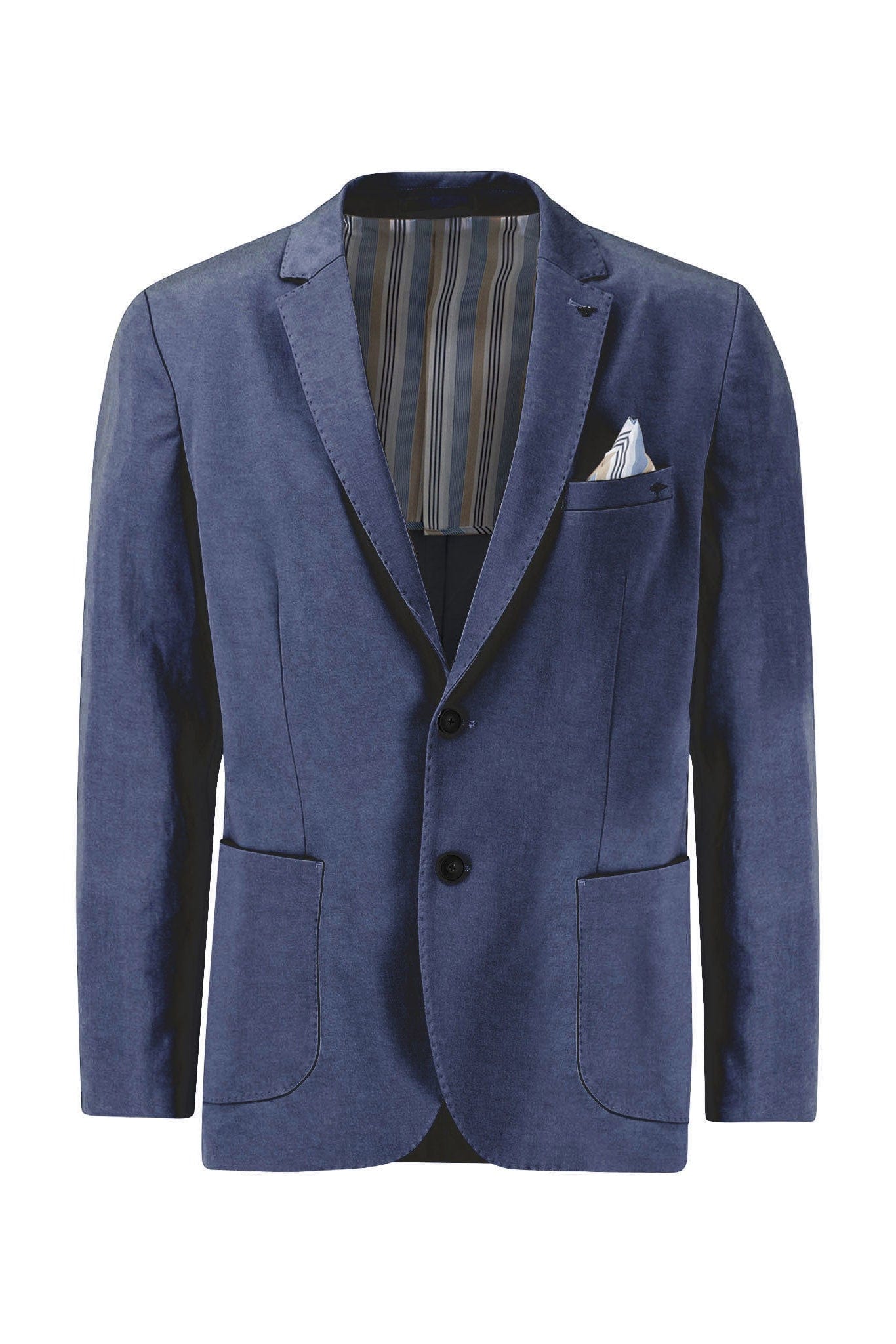 Fynch Hatton Cotton Twill Blazer - Dark Navy