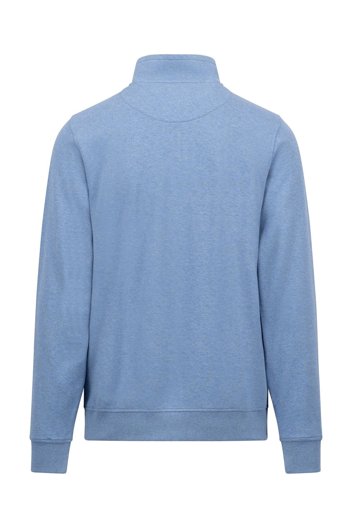 Fynch Hatton Jersey Knit Quarter Zip Sweatshirt - Cloud Blue