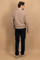 Fynch Hatton Lambswool Crew Neck Jumper - Taupe