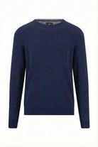 Fynch Hatton Merino Cashmere Crew Neck Jumper - Ink Blue