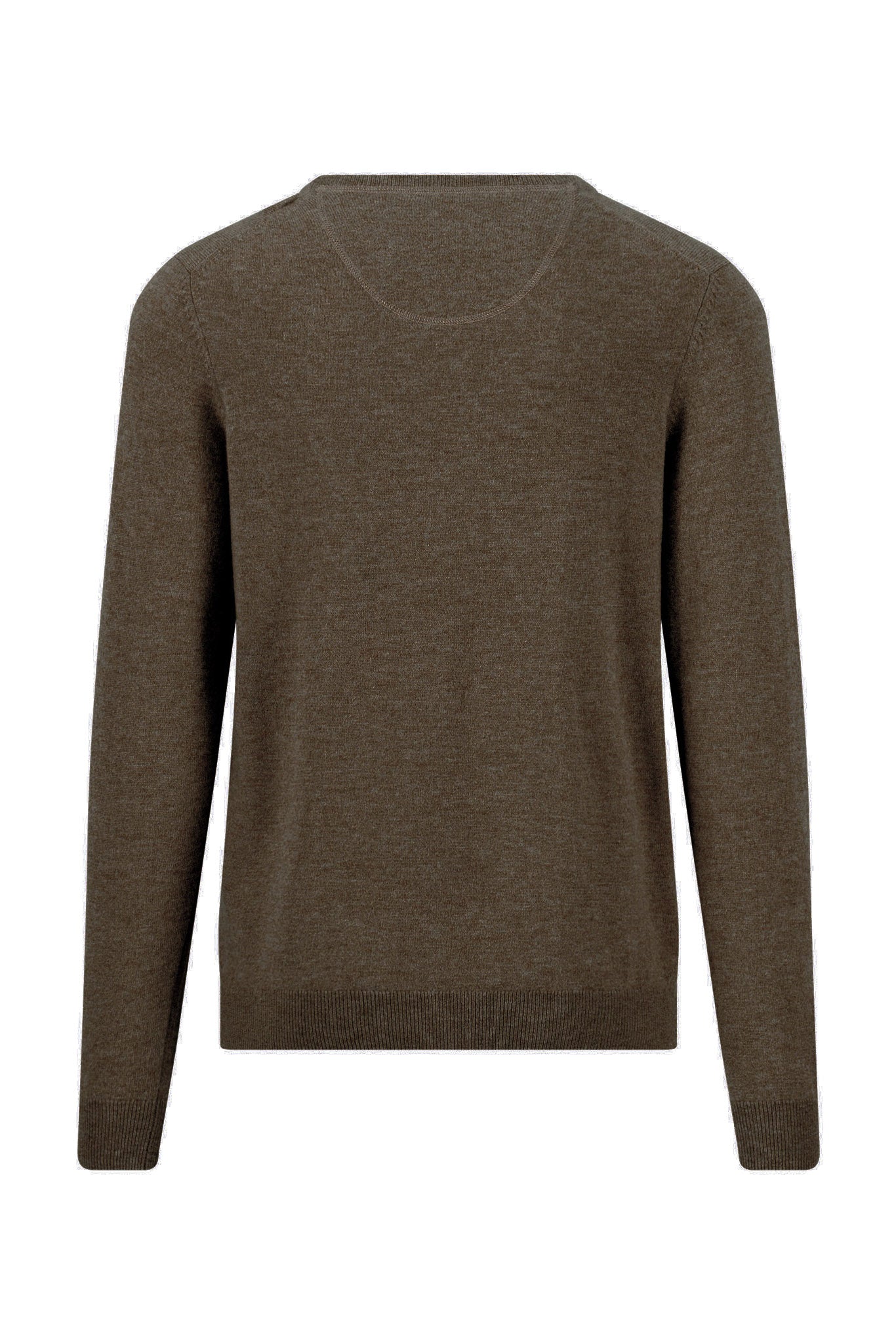 Fynch Hatton Merino Cashmere Crew Neck Jumper - Soil