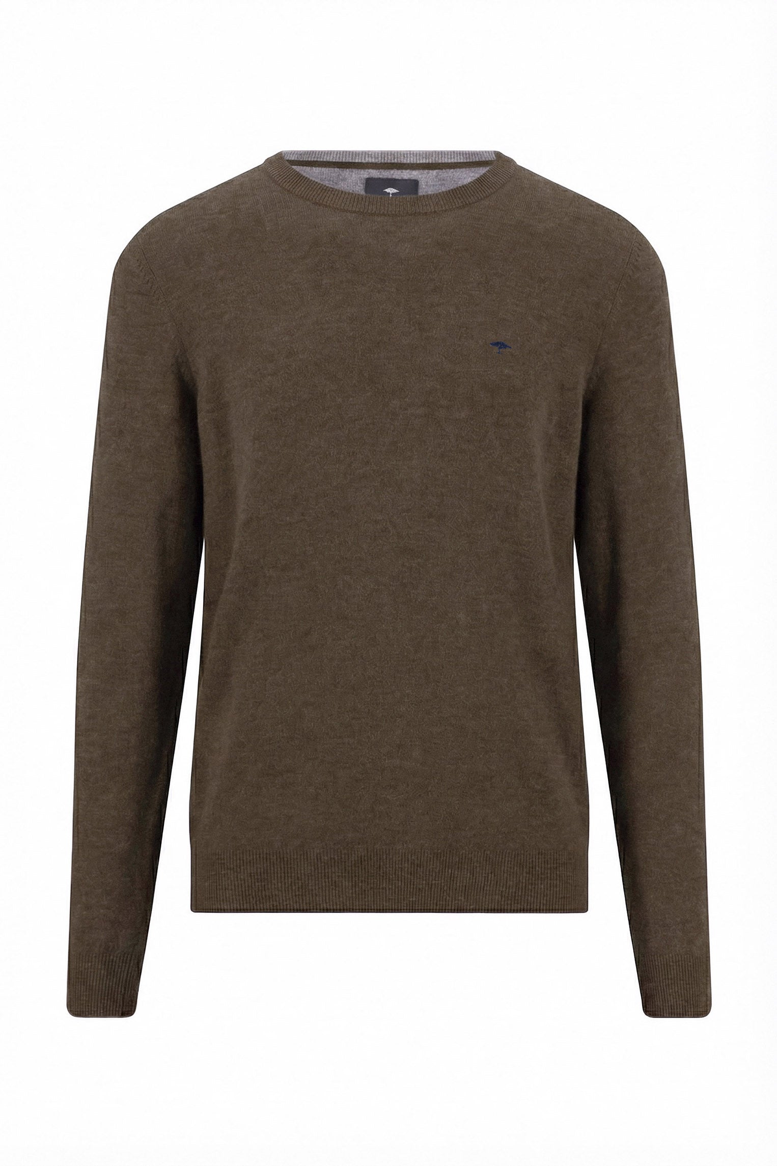 Fynch Hatton Merino Cashmere Crew Neck Jumper - Soil