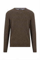 Fynch Hatton Merino Cashmere Crew Neck Jumper - Soil