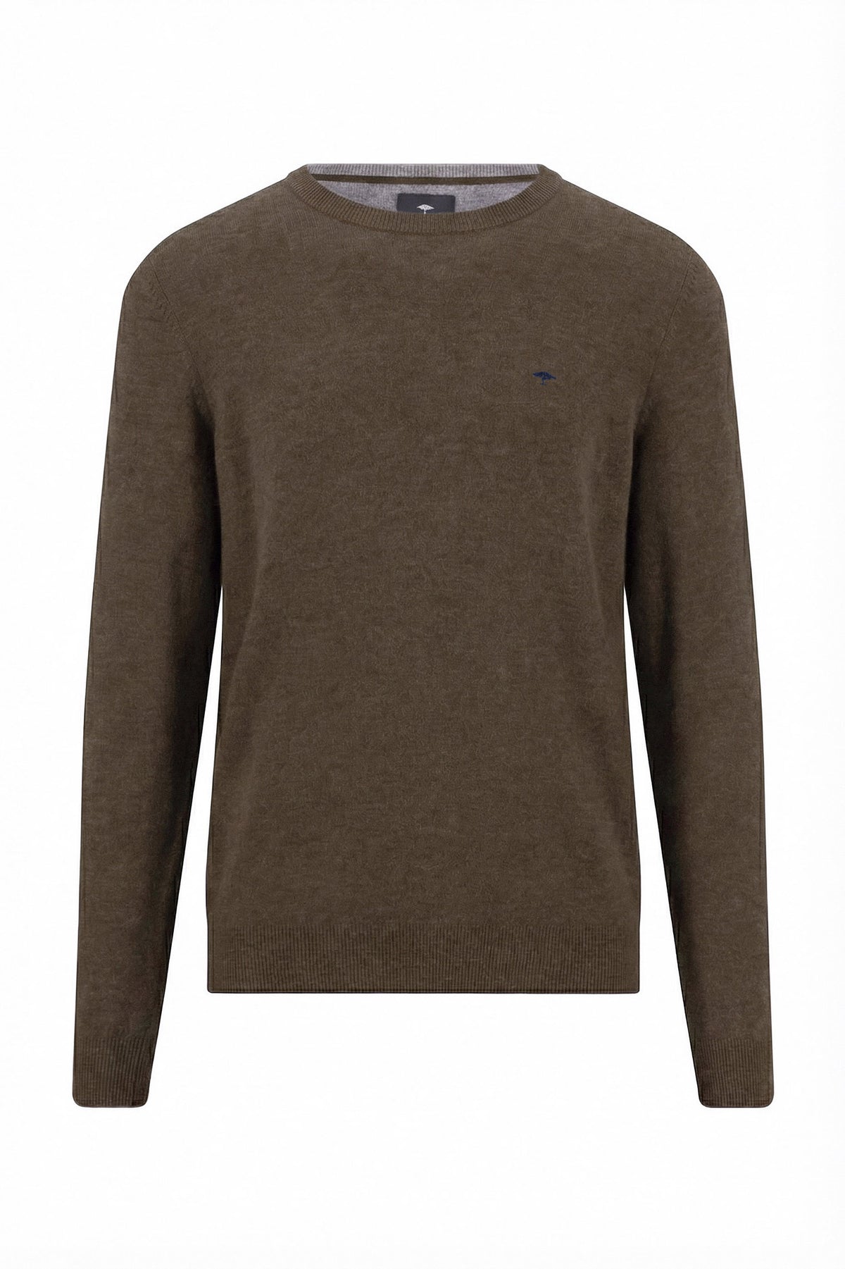 Fynch Hatton Merino Cashmere Crew Neck Jumper - Soil