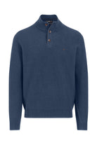 Fynch Hatton Quarter Button Knit Jumper - Night