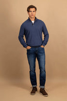 Fynch Hatton Quarter Button Knit Jumper - Night