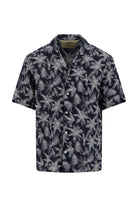 Fynch Hatton Short Sleeve Linen Resort Shirt - Navy