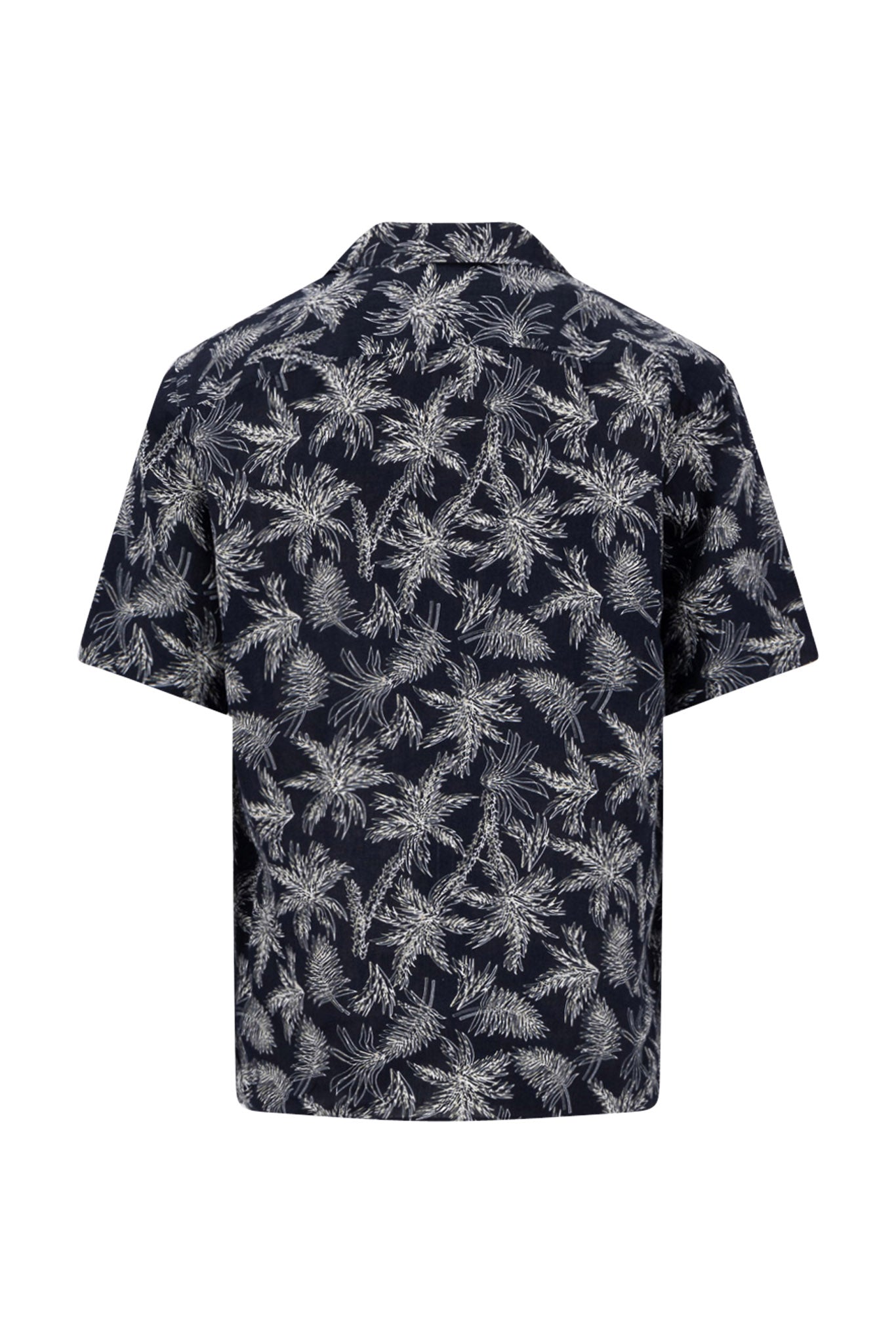Fynch Hatton Short Sleeve Linen Resort Shirt - Navy