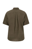 Fynch Hatton Short Sleeve Linen Shirt - Dark Khaki