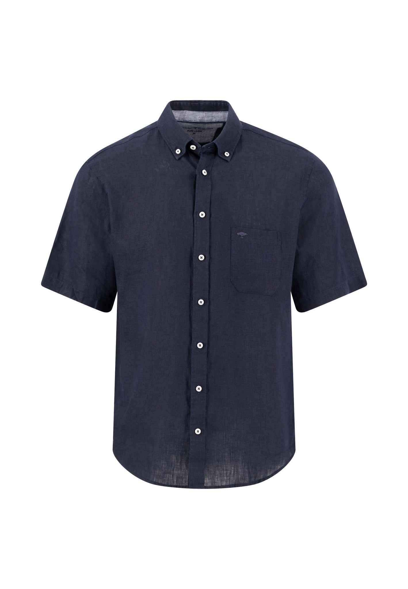 Fynch Hatton Short Sleeve Linen Shirt - Navy