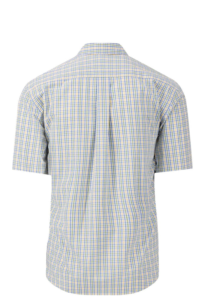 Fynch Hatton Superfine Check Short Sleeve Shirt - Pineapple