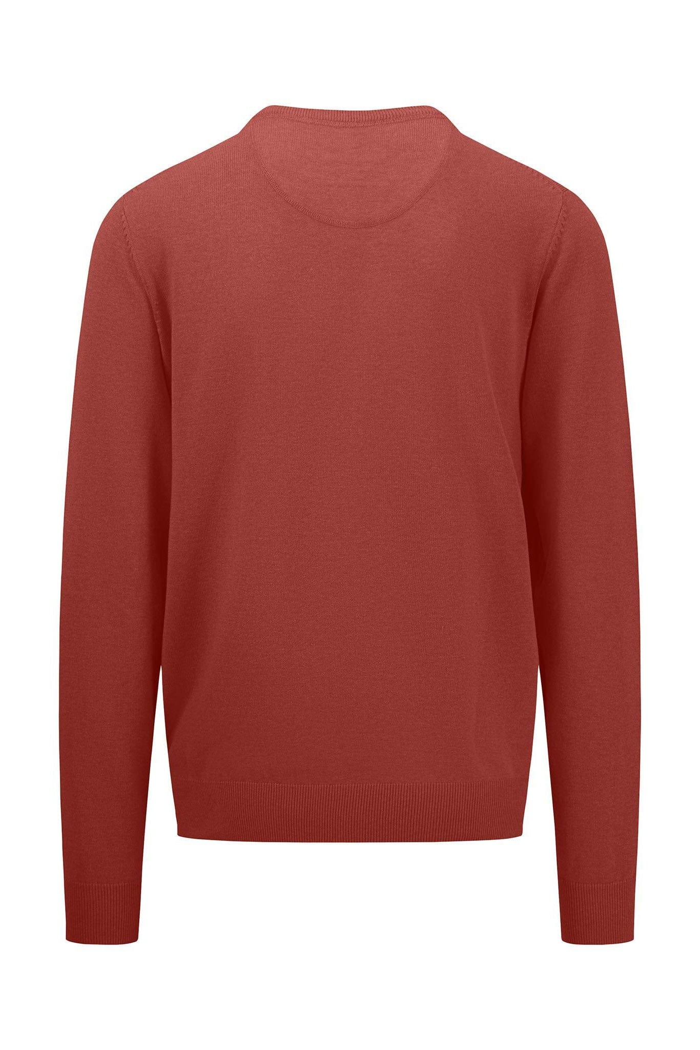 Fynch Hatton Superfine Cotton Crew Neck Jumper - Rust