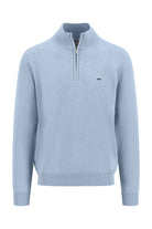 Fynch Hatton Superfine Cotton Quarter Zip Jumper - Summer Breeze