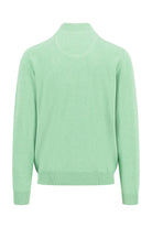 Fynch Hatton Superfine Cotton Quarter Zip Jumper - Turf Green