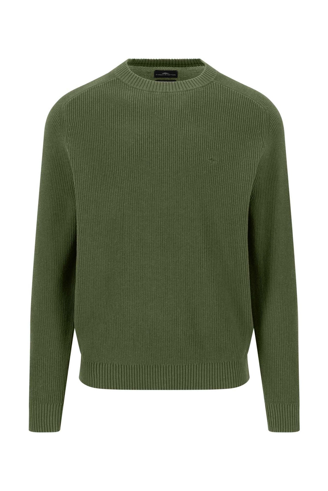 Fynch Hatton Supersoft Crew Neck Jumper - Moss