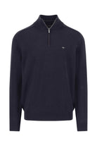 Fynch Hatton Supersoft Quarter Zip Jumper - Navy