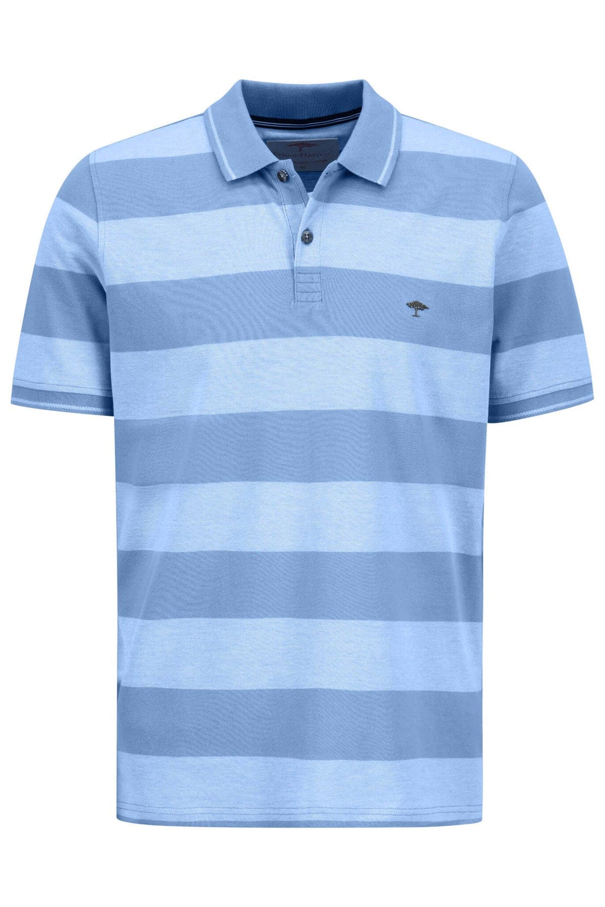 Fynch Hatton Two-Tone Stripe Polo - Light Sky