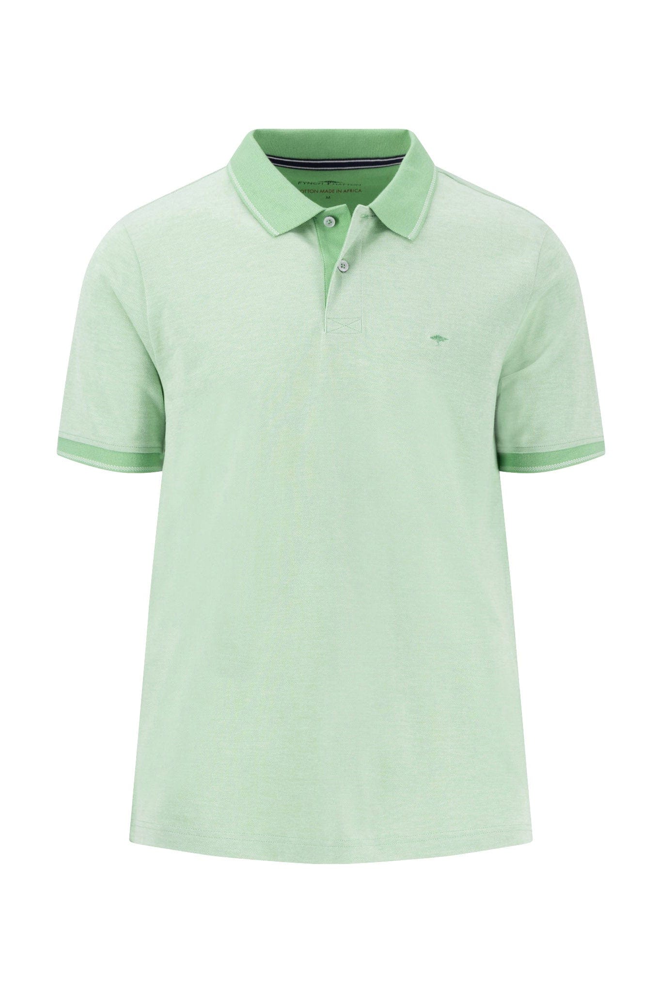 Fynch Hatton Two-Tone Stripe Polo - Turf Green