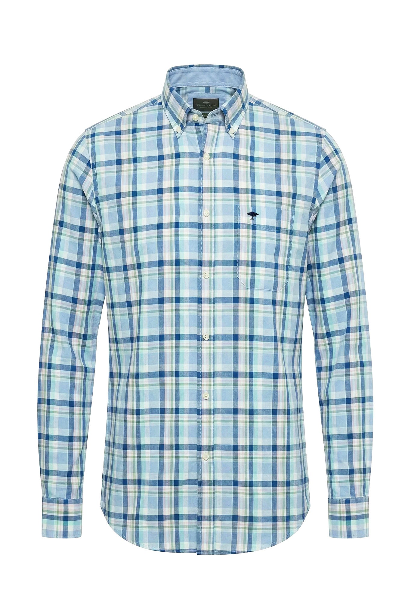 Fynch Hatton Washed Oxford Check Shirt - Mint