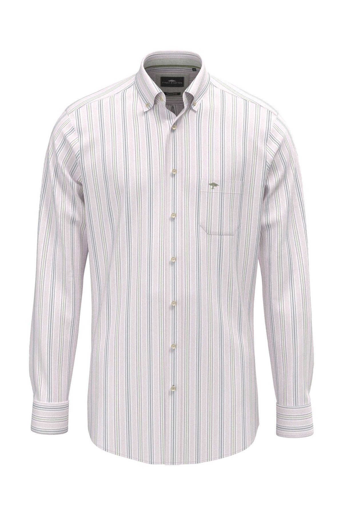 Washed Oxford Stripe Shirt - Magnolia - M