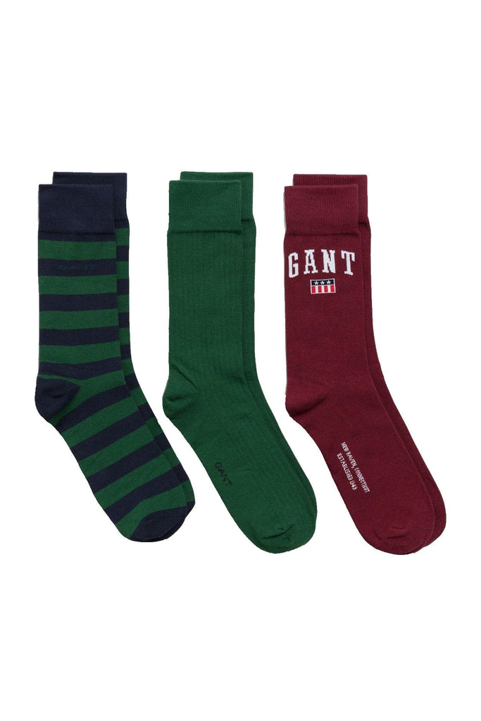 GANT 3 Pack Gift Box Socks - Cabernet Red 9960182_604_OS