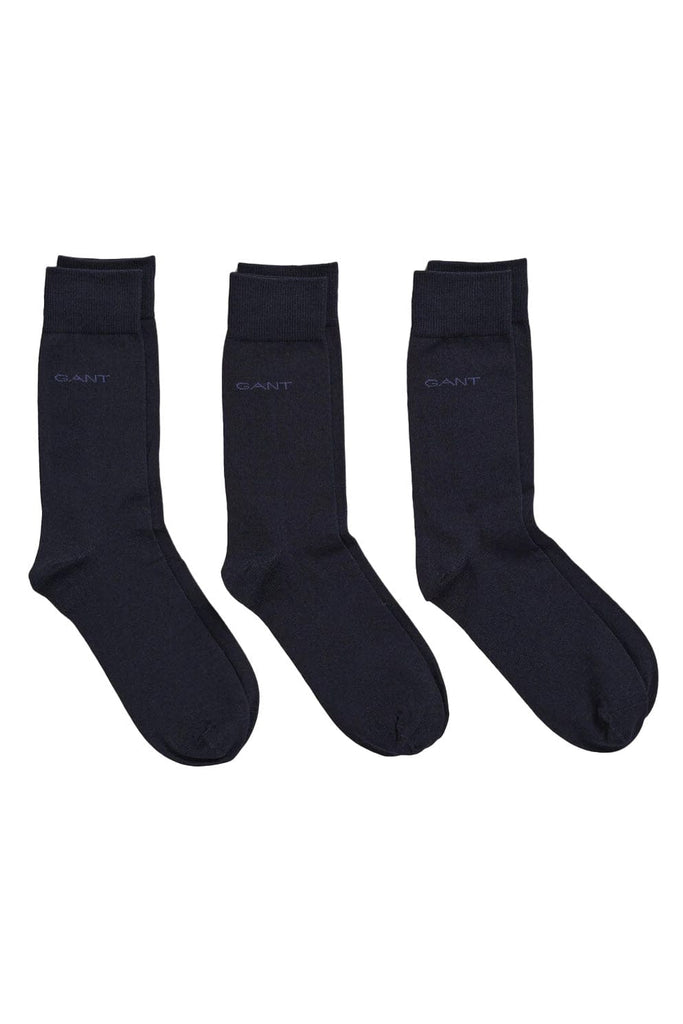 GANT 3 Pack Mercerized Cotton Socks - Marine
