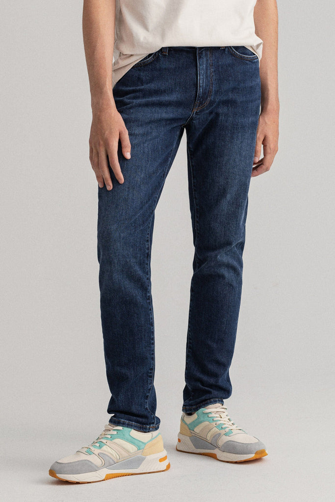 GANT Hayes Slim Fit Jeans - Dark Blue Worn In