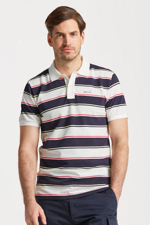 GANT Multi Stripe Polo Shirt - Eggshell