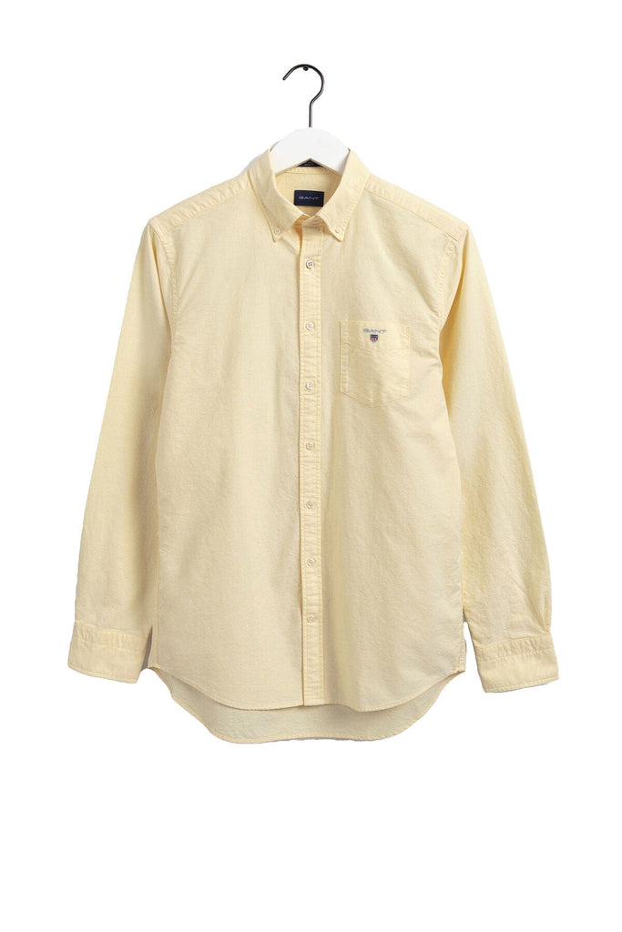GANT Regular Fit Plain Oxford Shirt - Banana Yellow