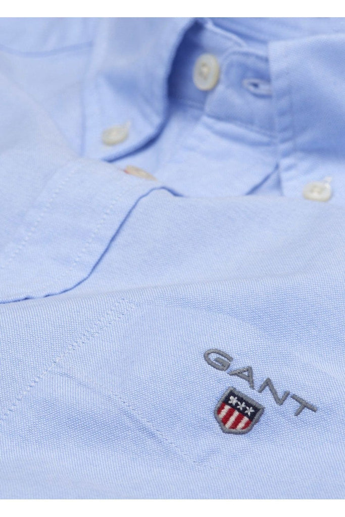 GANT Regular Fit Plain Oxford Shirt - Capri Blue