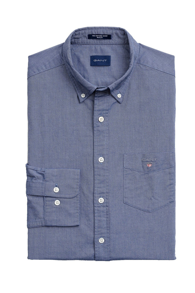 GANT Regular Fit Plain Oxford Shirt - Persian Blue