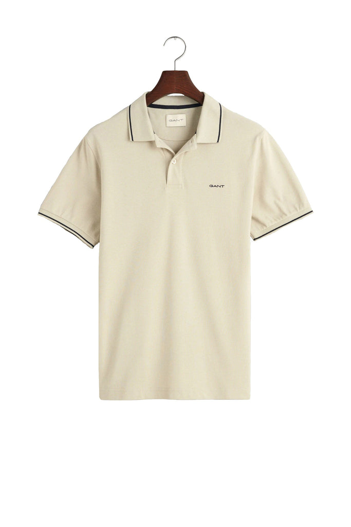 GANT Regular Fit Shield Tipping Pique Polo - Silky Beige