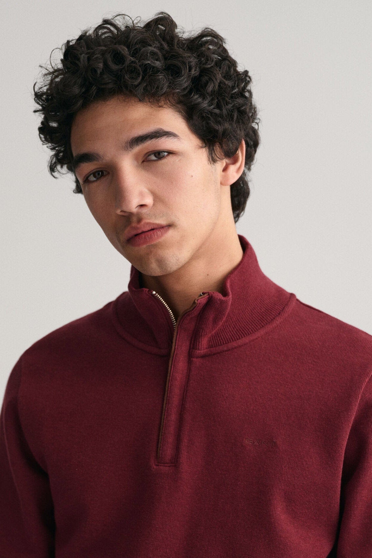 GANT Sacker Rib Half Zip Sweatshirt - Plumped Red
