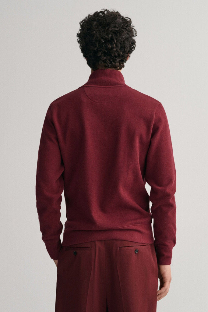 GANT Sacker Rib Half Zip Sweatshirt - Plumped Red