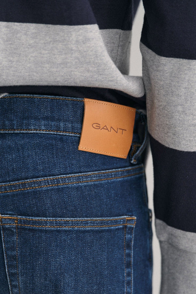 GANT Slim Gant Jeans - Dark Blue Worn In