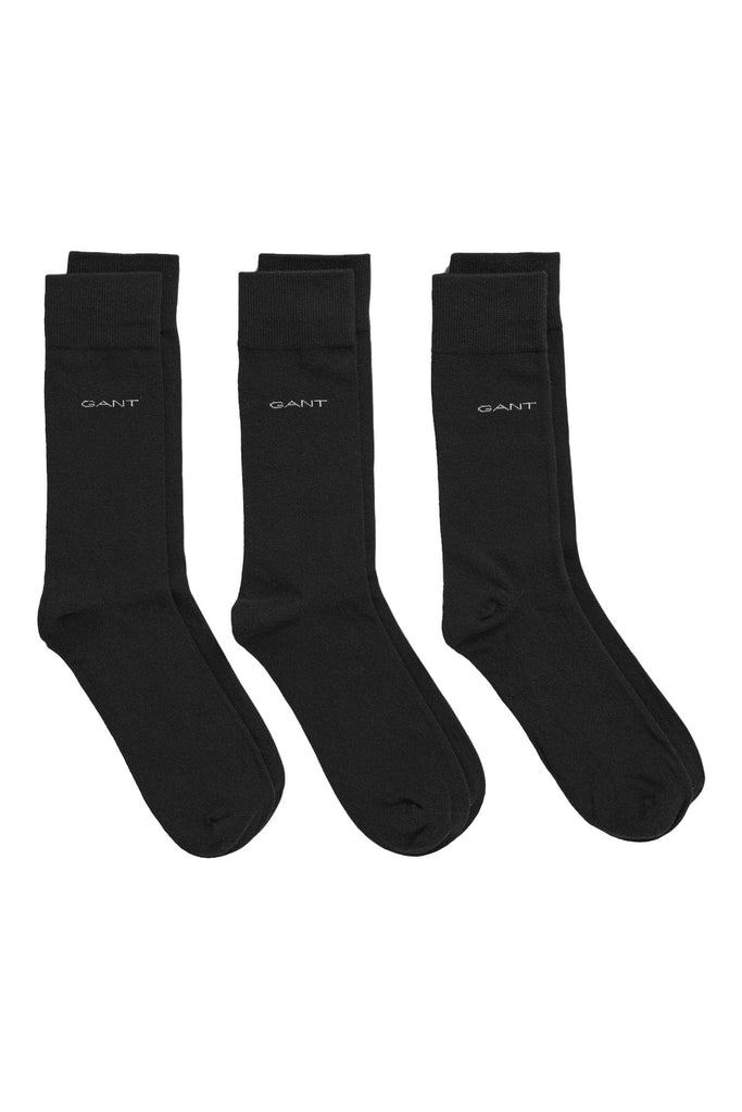 GANT Soft Cotton Socks 3-Pack - Black
