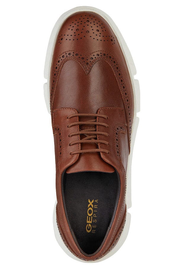 Geox Adacter Casual Waxed Leather Shoes - Light Brown