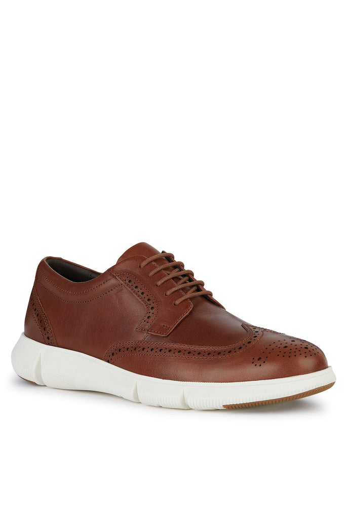 Geox Adacter Casual Waxed Leather Shoes - Light Brown