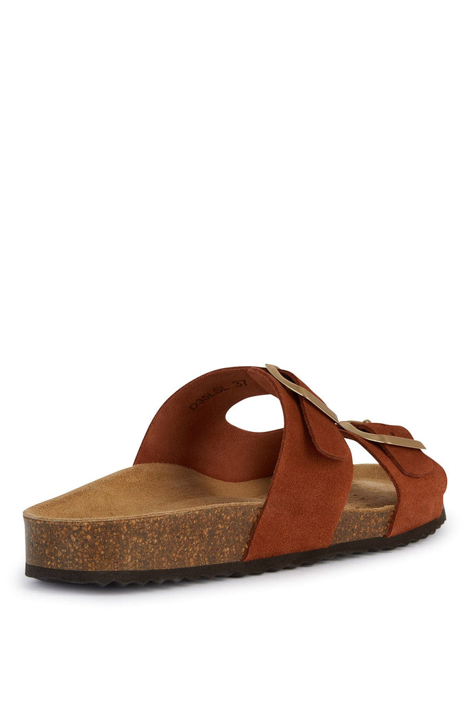 Geox Brionia Suede Leather Sandals - Brick