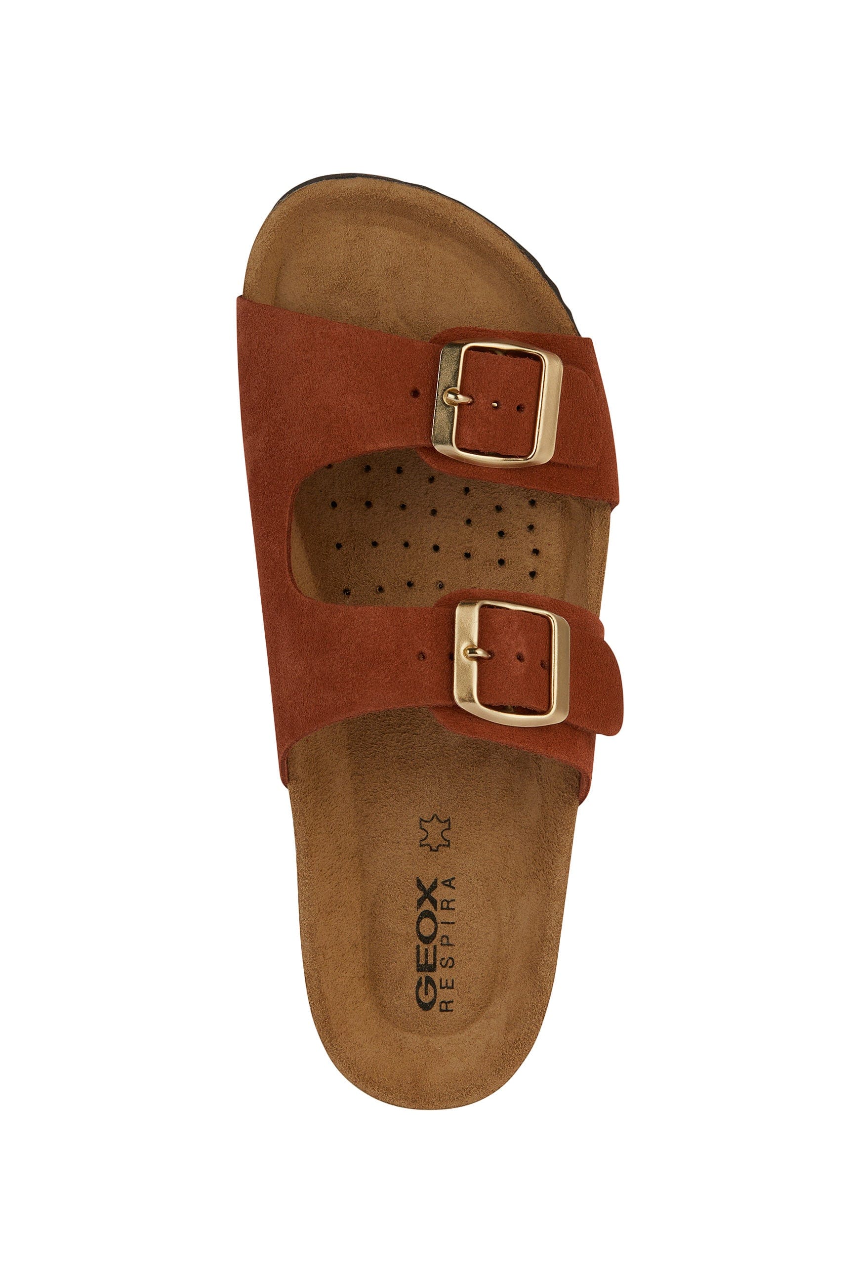 Geox Brionia Suede Leather Sandals - Brick