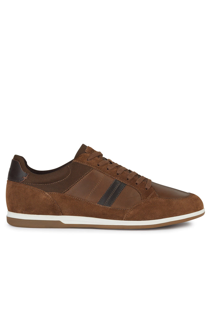 Geox Renan A Suede & Waxed Leather Trainers - Light Brown