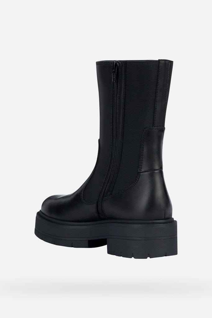 Geox Spherica EC7  Smooth Leather Chelsea Boots - Black