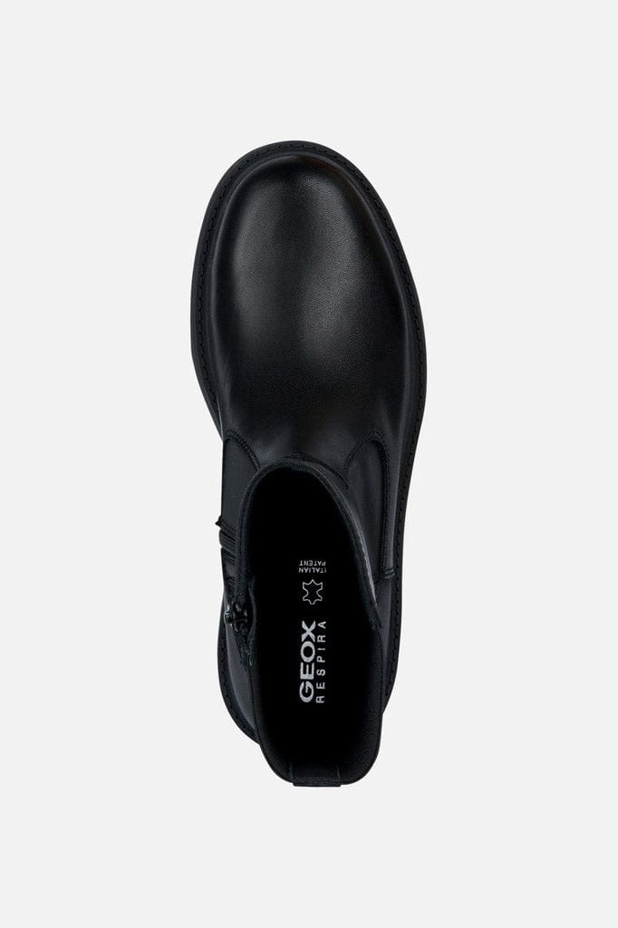 Geox Spherica EC7  Smooth Leather Chelsea Boots - Black