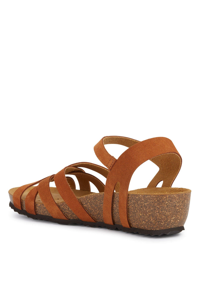 Geox Sthellae Suede Leather Sandals - Cognac